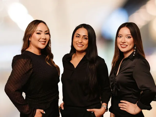 Three members of the Super Smiles for Kids outreach team