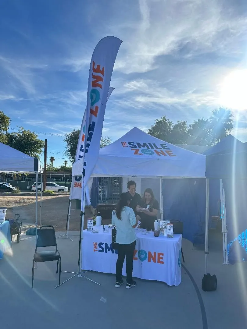 TheSmileZone outreach tent at the Winter Festival