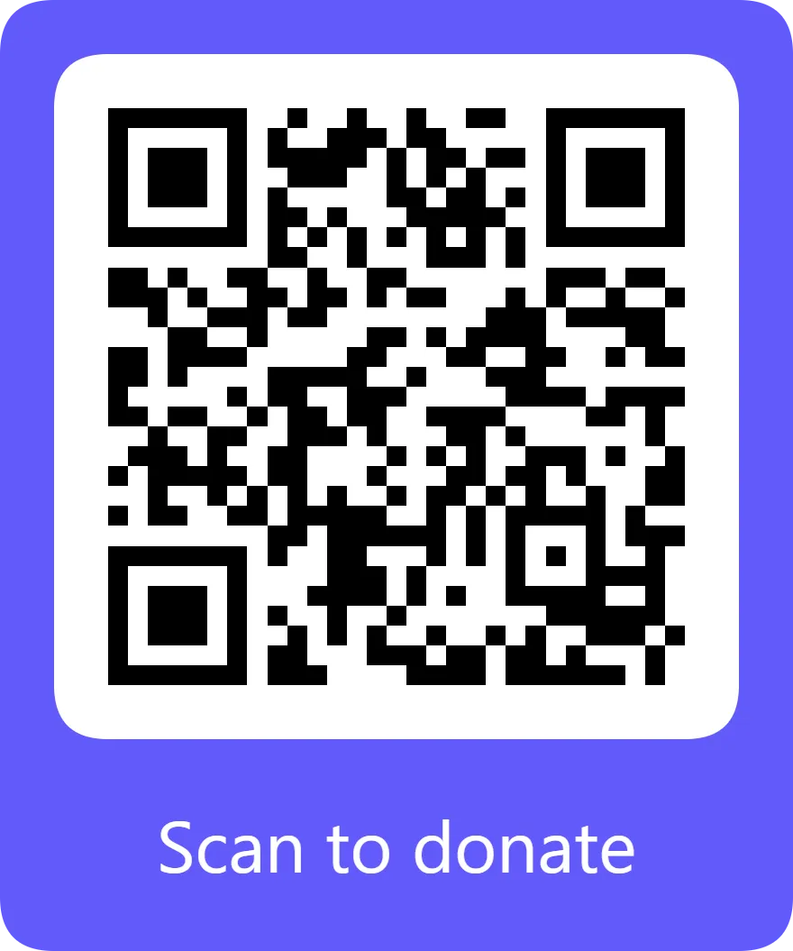 QR code: scan to donate