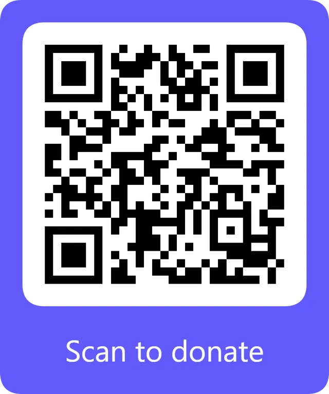 QR code: scan to donate